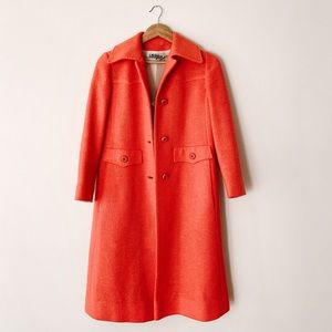 Vintage l. Magnin Coral tweed dress coat